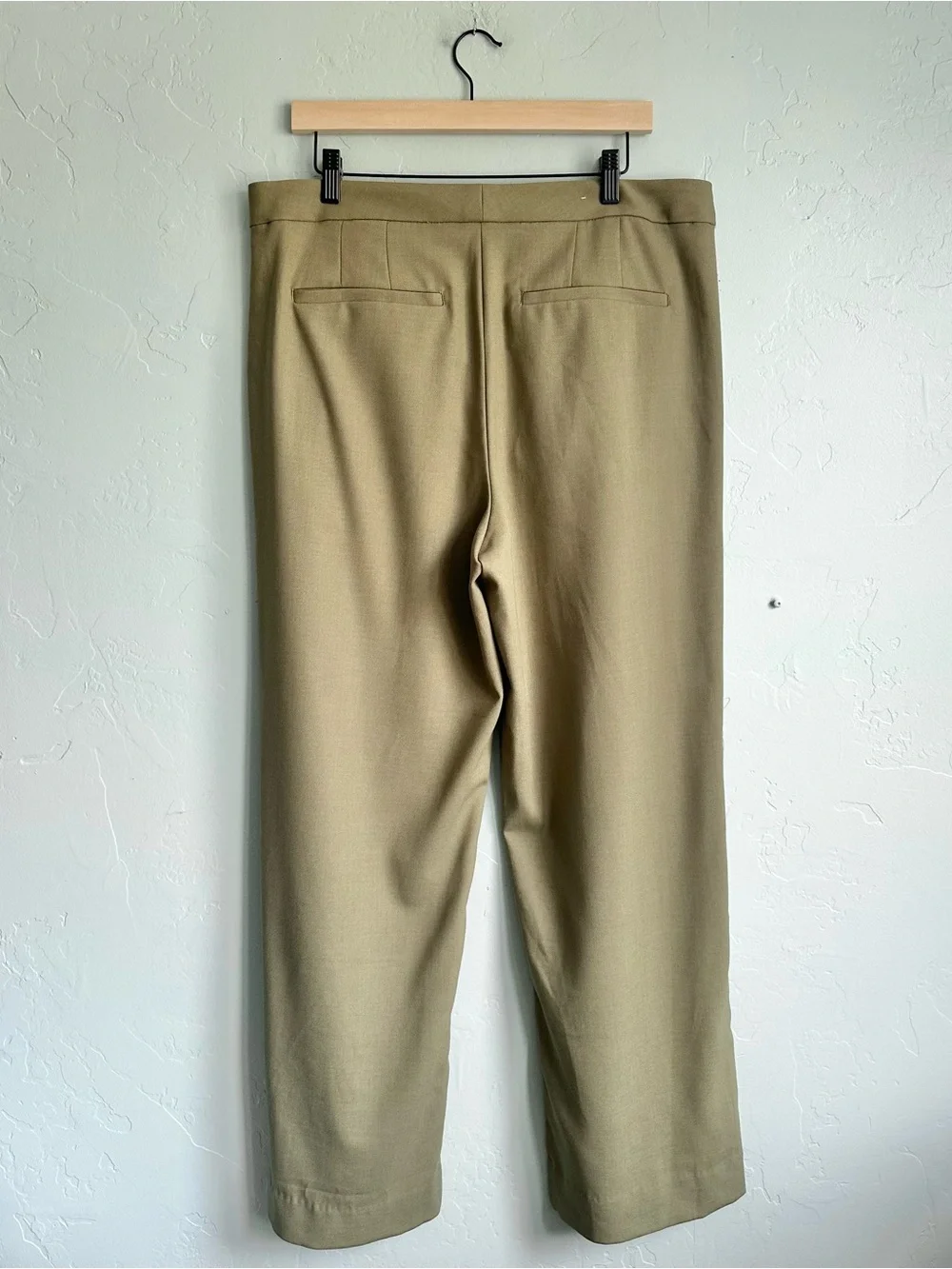 Banana Republic Wide-Leg High Rise Pleated Trouser Pants Olive Green Women’s 14